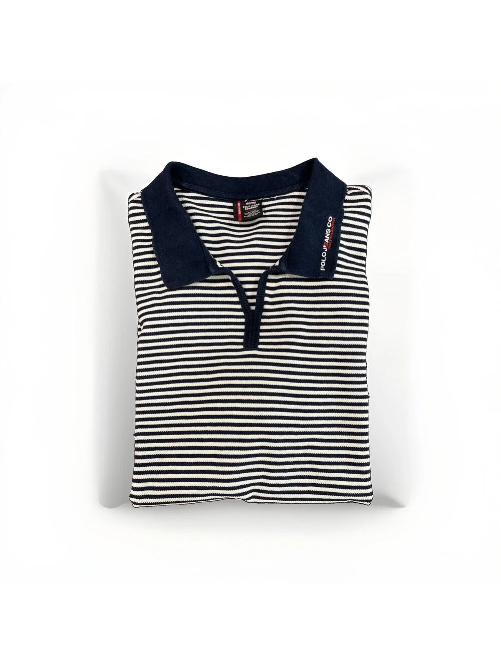 VTG Y2K POLO JEANS COMPANY STRIPED POLO SHIRT SIZE XXL MADE IN USA VGC